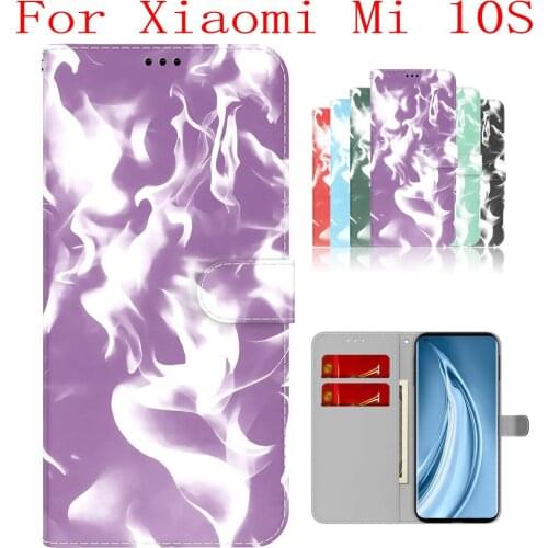 Sunjolly Case for Xiaomi Mi 10S Wallet Stand Flip PU Phone Case Cover coque capa Xiaomi Mi 10S Case Xiaomi Mi 10S Cover