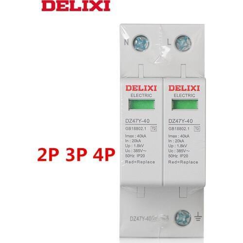 DELIXI DZ47Y-40 SPD Surge Protector Protective Low-voltage Arrester Device Surge switch DZ47Y 2P 3P 3P +N 4P 20KA 40KA 65KA 80K