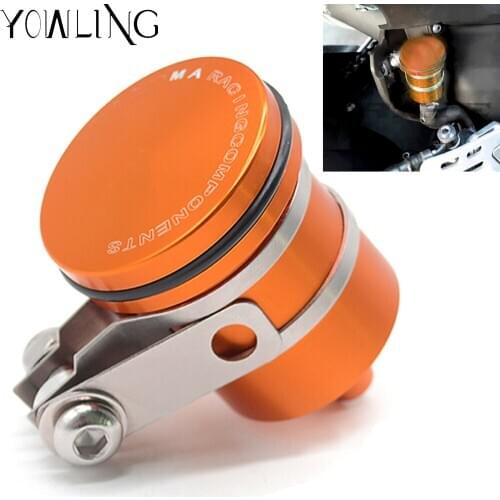 For 390 200 125 250 690 CNC Rear Brake Fluid Reservoir Connection Brake Fuel Hose Bracket Tank Oil Fluid Cup Cover