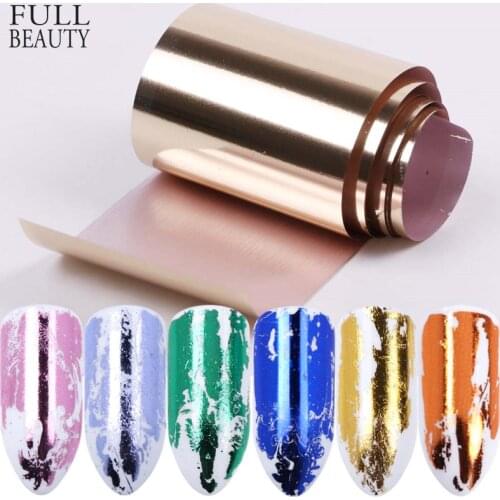 Gold Sliver Metallic Foil For Nail Slider Holographic Transfer Wrap Sticker Adhesive Starry Manicure Decor Nail Foil Set CH996-3