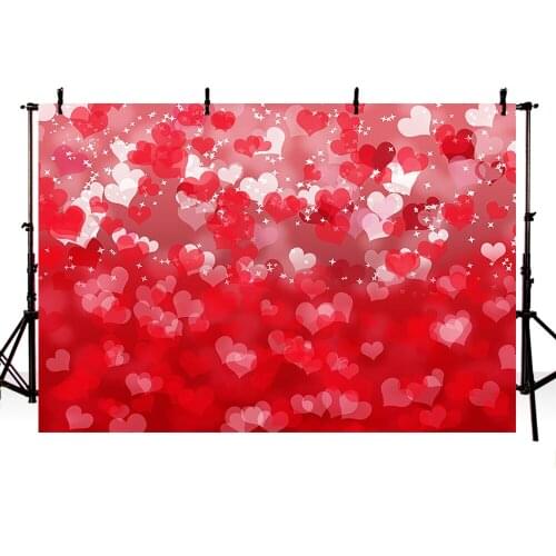 Mehofoto Red Heart Valentines Day Photography Backdrop Love Holiday Party Decoration for Birthday Photo Background Studio 259