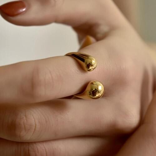 Famous Fashion Design Gold Rings For Women High Quality Simple Charms Opening Adjust Finger Ring Jewelry Korean Ladies Gifts