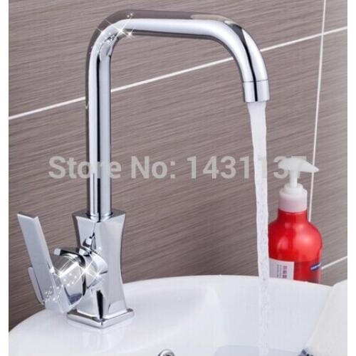 Fashion high quality brass material single lever hot and cold kitchen faucet bathroom sink faucet basin mixer