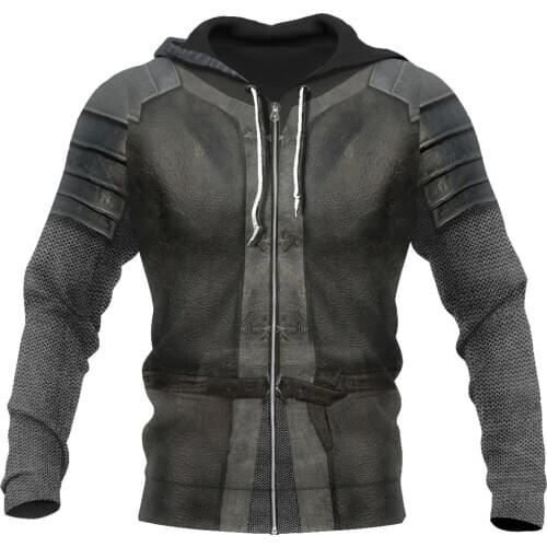 3D Printed Knight Medieval Armor Men/Women Hoodie Knights Templar Harajuku Fashion Jacket pullover Unisex Cosplay hoodies QS-008