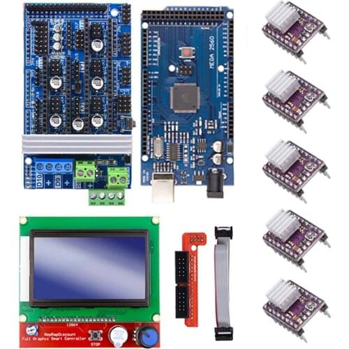 Ramps 1.6 Kit Upgrade Base On Ramps 1.4 1.5 With Mega2560 Board Reprap Control +12864LCD+A4988/Drv8825 Driver 3D Printer Kit