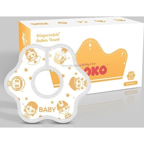 New No-wash adjustable disposable bib baby saliva towel waterproof cute cartoon bib baby 360-degree rotating anti-spitting milk