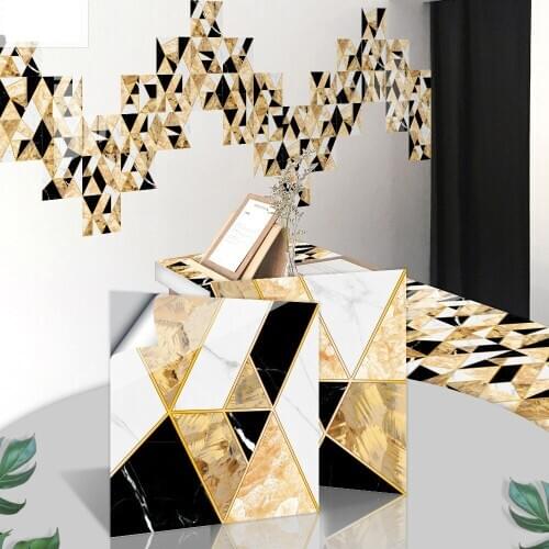 Retro cabinet deco stickers Self-adhesive waterproof sequin Tile sticker for kitchen bathroom Imitation tile mosaic wallpaper