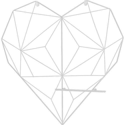 Home Cafe Heart Wall Hanging Clips Cords Photos Storage Rack Shelf Holder Decor