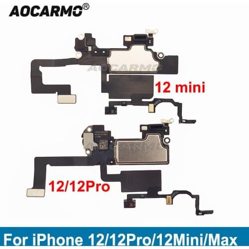 Aocarmo For iPhone 12 Pro Max Earpiece Ear Speaker With Proximity Light Sensor Flex Cable For iPhone 12 Mini Replacement Parts