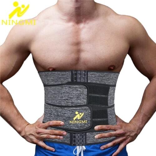 NINGMI Neoprene Waist Trainer Belt Pulling Underwear Slim Body Shaper Tummy Trimmer Weight Loss Sauna Belt Fajas Cincher