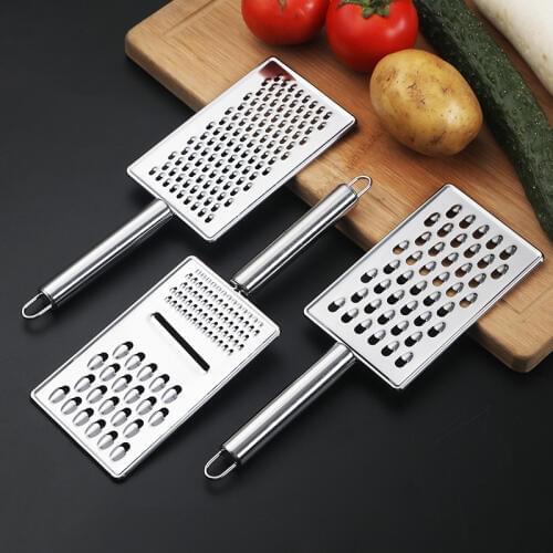 Stainless Steel Vegetable Slicer Fine Potato Paddle Grater Shredder Flat Hand Held Cheese Grater for Kitchen