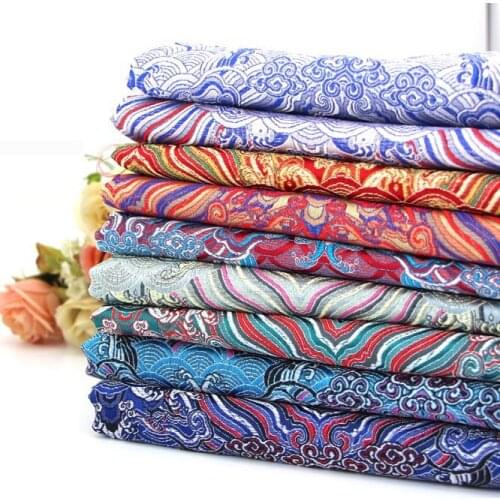 75cm Width Brocade Yarn Dyed Fabric For Patchwork Felt Tissue Telas Bed Sheet Cheongsam Dress Children Cloth Coat D20