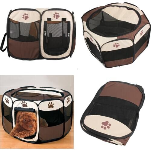 Claw Print Portable Foldable Pet Cat Dog Tent House Game Safe Guard Playpen Fence Fence Indoor Outdoor Small Medium Animal Cage