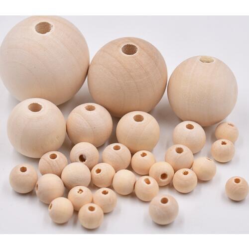 Pick 8/10/12/14/16/18/20mm Wood Spacer Bead Natural Color Eco-Friendly Wooden Beads DIY Jewelry Making handmade