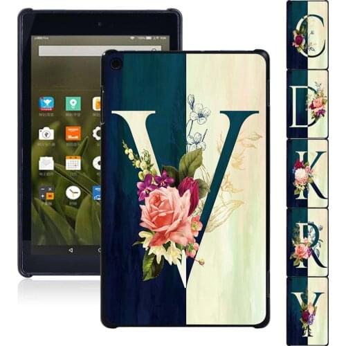 For Fire 7 5th 7th 9th/HD 8/HD 10/Fire HD 8/Plus 10th Gen 2020 Anti-fall Initial Name Plastic Slim Tablet Back Case+Free Stylus