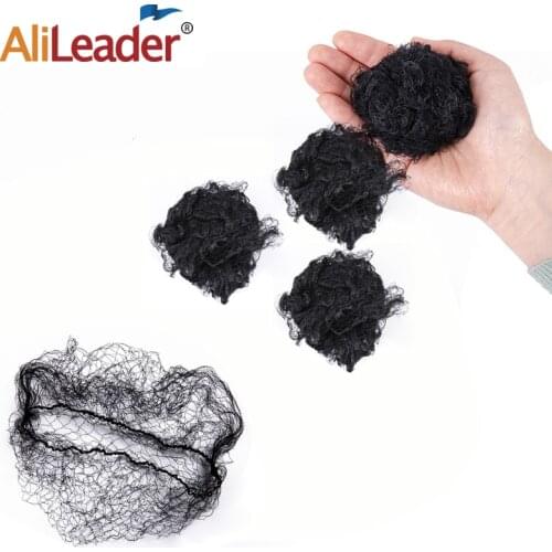 Alileader Dropshing Hairnets For Packing Hair Extensions Black Elastic Nylon Hair Net For Wigs Weaving Dancing Hairnet For Bun