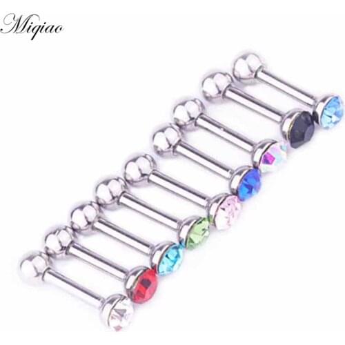 Miqiao 10pcs Simple New Product Multicolor Diamond-studded Thread Earrings Exquisite Body Piercing Jewelry