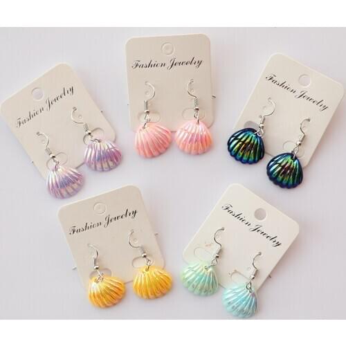 Mini Bright Shell Drop Earrings For Women Fashion Accessories Girl DIY Handmade Unique Personality Dangle Earrings Jewelry Gift