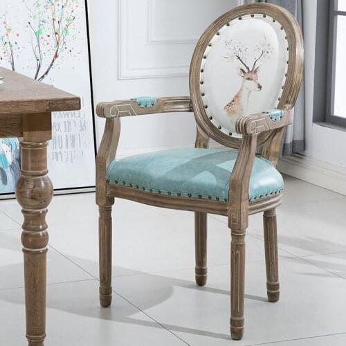 Modern Europe style retro simple fashion stool American dining chair