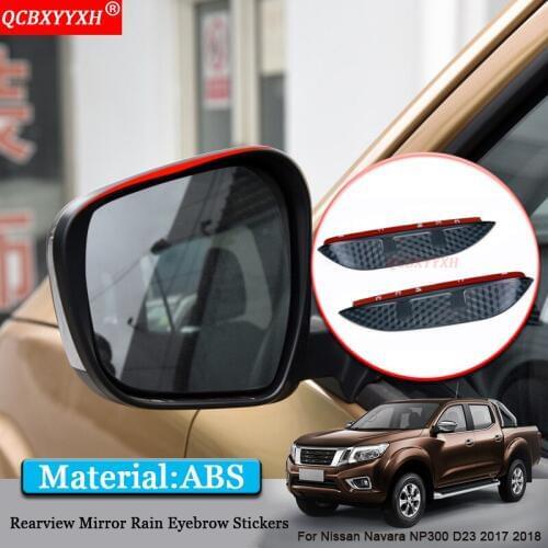 Car Styling Auto Rearview Mirror Decoration Rain Gear Back Mirror Eyebrow Cover Stickers For Nissan Navara NP300 D23 2017 2018
