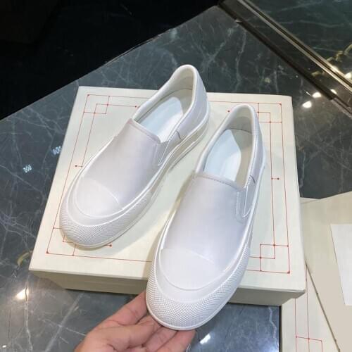 Womens Shoes New Fashion Flat Shoes Genuine Leather Casual Shoes Hot Sell White Loafers Spring Luxury Brands Shoes For Women