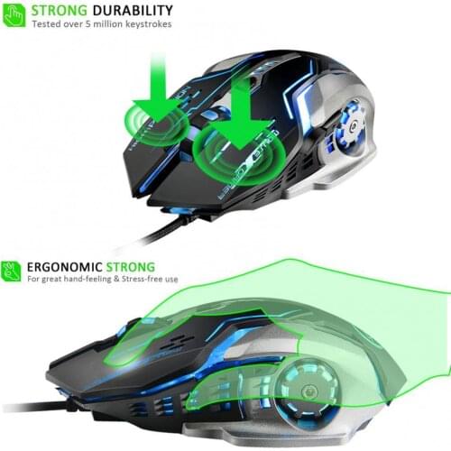 Bluelans G815 6 Buttons Colorful Lights USB Wired Gaming Office Mouse PC Accessory For PC Laptop