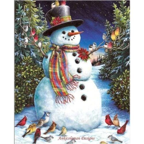 Needlework for embroidery DIY DMC High Quality - Counted Cross Stitch Kits 14 ct Oil painting - Christmas Snowman