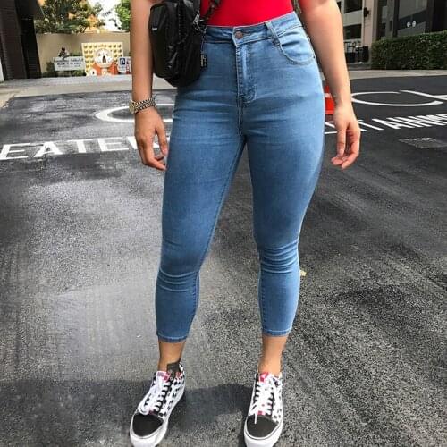 New Arrival 4 Colors Womens Denim Pencil Pants High Elastic Women Jeans Casual Skinny Jeans