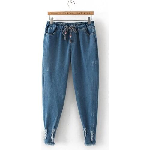 Plus Size XL-4XL Womens Slim Blue Black Jeans Casual Stretchable Denim Pants