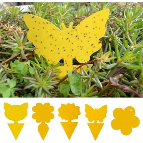 1pcs Sticky Fly Trap Paper Traps Fruit Flies Insect Aphids Glue Catcher Yellow