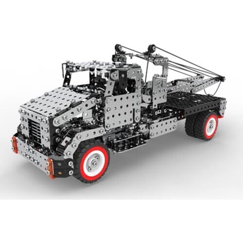1094Pcs 3D Metal Puzzle Crane Trailer Building Model Kit Assembly Jigsaw Toy Assembly Models Building Kits Kids Birthday Gift