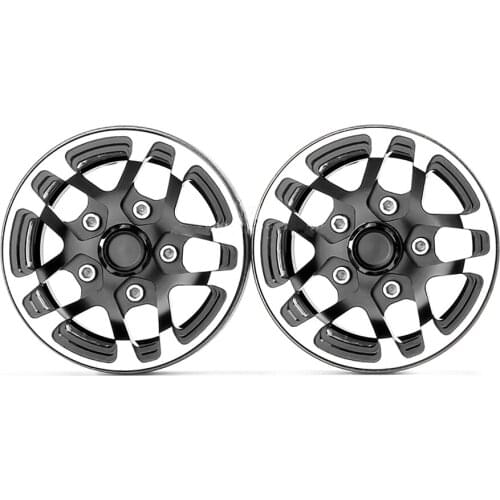 For 12mm Hex Mount RC Crawler Car 1.9inch Aluminum Beadlock Wheels for TRX4 D110 #GAX0138D 2pcs Beadlock Wheels RC Car Parts