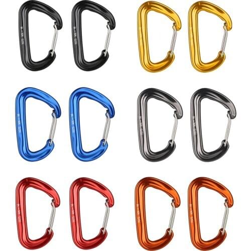 2pcs 16KN Multi Functional Outdoor D Shape Quickdraw Spring Backpack Clasp Clip for Keys Hiking Camping Daily Household Uuse