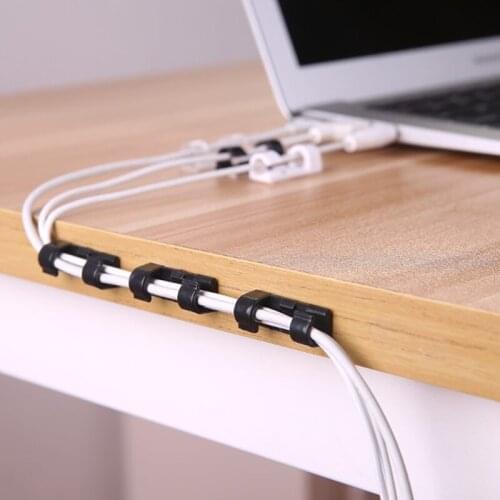 20Pcs Self Stick Wire Organizer Line Cable Clip Buckle Clips Clamp Table Wall Fixer Fastener Data Telephone Line Organize