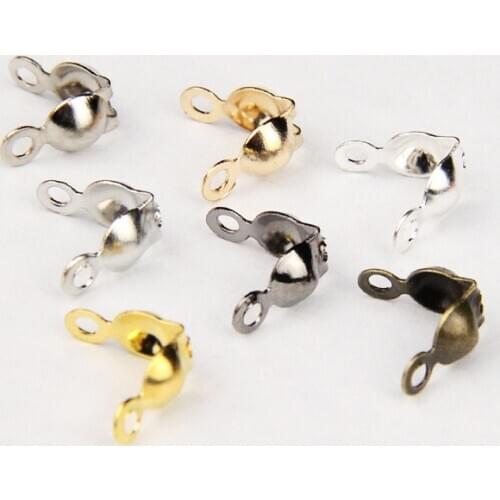 200pcs Gold/Silver Color End Crimps Beads Ball Chain Connector End Clasp 4x7mm DIY Necklace Bracelets Jewelry Accessories