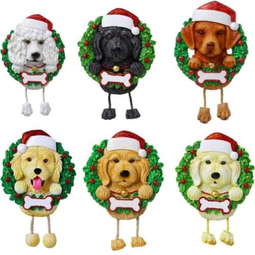 2020 Lovely dogs DIY name message pendant Christmas ornaments PVC pet dog pendant New Christmas tree pendant ornament