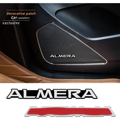 4pcs 3D aluminum speaker stereo speaker badge emblem Sticker for Nissan Almera G15 N16 Car-Styling Badge Accessories