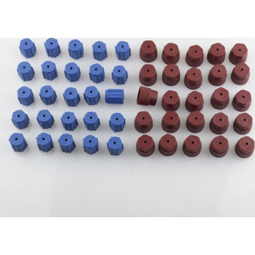 50Pcs/Set R134a 13mm & 16mm Air Conditioning Service AC System Charging Port Service Caps High Low Side Valve Adapter