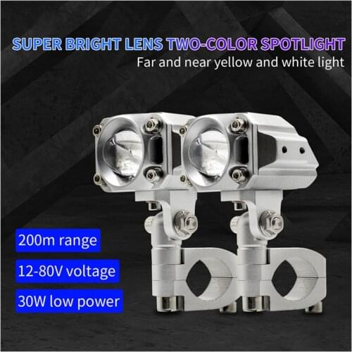 Aluminum Motorcycle LED Headlights 12V-80V Electric Vehicle Lens Headlights Waterproof External Spotlights With Wiring Harness