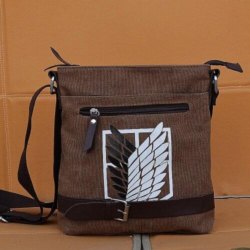 Anime Attack on Titan Logo Cosplay School Shoulder Bag Teenages Fashion Oxford Travel Crossbody Bag Canvas Messenger bag