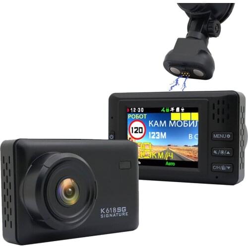 Karadar New 3 In1 Car Gps Anti-Radar Detector Car DVR Dashcam Russian Voice Alert Radar Detector Signature with Magnetic Bracket