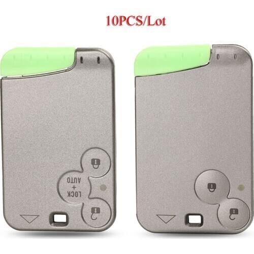 Kutery 10PCS/Lot Car Key Shell For Renault Laguna 2Buttons Remote Card Shell Case Fob Cover Replacement Case With Uncut Blade