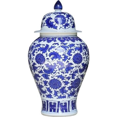 Jingdezhen Porcelain temple jar Antique Blue And White ceramic Storage pot porcelain Ginger jar