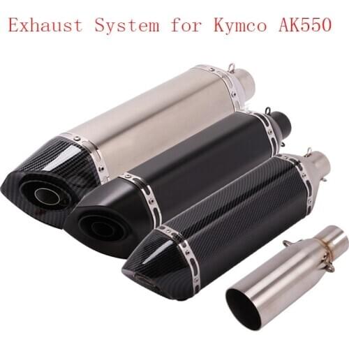 Motorcycle Slip on Exhaust System Muffler Silencer Baffle Mid Link Pipe for Kymco AK550