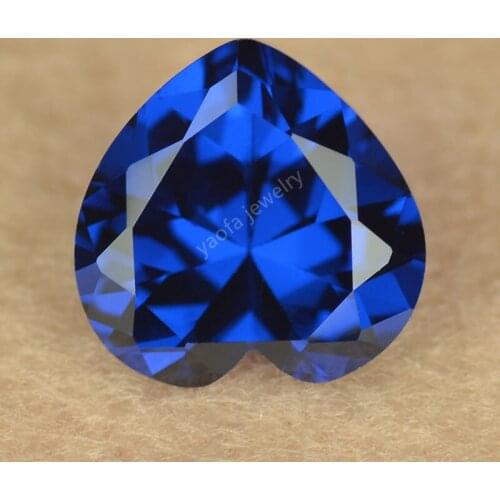 Hot Sale 3x3~12x12mm 113# Dark Blue Color Gems Heart Shape Brilliant Cut Loose Lab Synthetic Spinel Stone For Ring Noodles