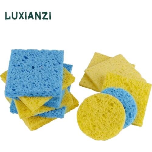 LUXIANZI 5/10pcs Thicken Clean Sponges For Electric Soldering Iron Tip Cleaning Tools Remove Tin Dross High Temperature Sponge