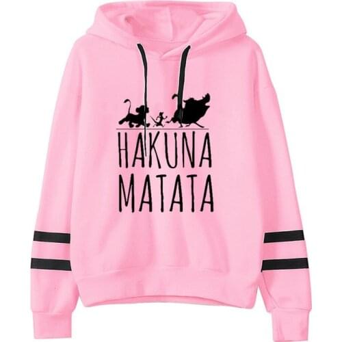 Hakuna Matata The Lion King Gothic Clothes Kawaii Cartoon Hoodies Women Dropshipping Winter Clothes Women Kpop Sweatshirt Woman