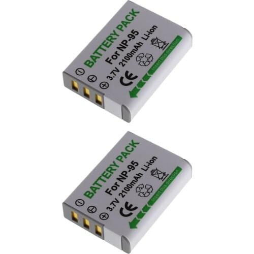 2 X NP-95 Battery for FUJIFILM Fuji Finepix X100S X100 X-S1 F30 Camera 2100mAH