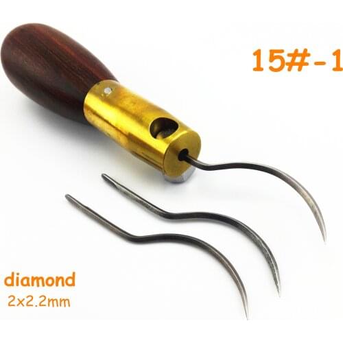 Leather Craft Shoemaker Cobbler Pierce Hole Arc Bent Curved Diamond Needles Awl Tool Set Knife Cutter Punch Chisel Edger Groover