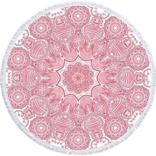 Mandala Round Beach Towel With Tassel Yoga Mat Blanket Bedspread Tapestry 450g Microfiber Absorbent 150cm 2019 Style